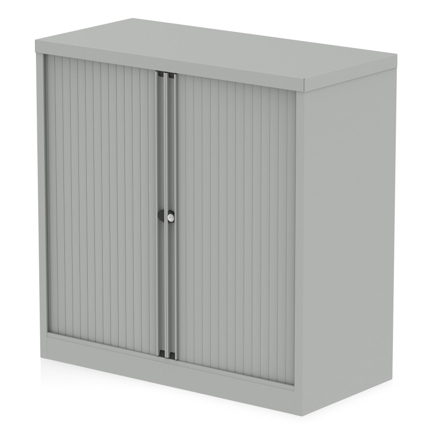 Qube 1000mm Side Tambour Cupboard No Shelves